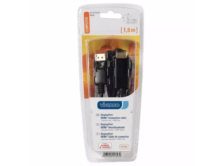Vivanco DisplayPort - HDMI, 1.8m PC Kabel – PC Kabel/PC Adapter