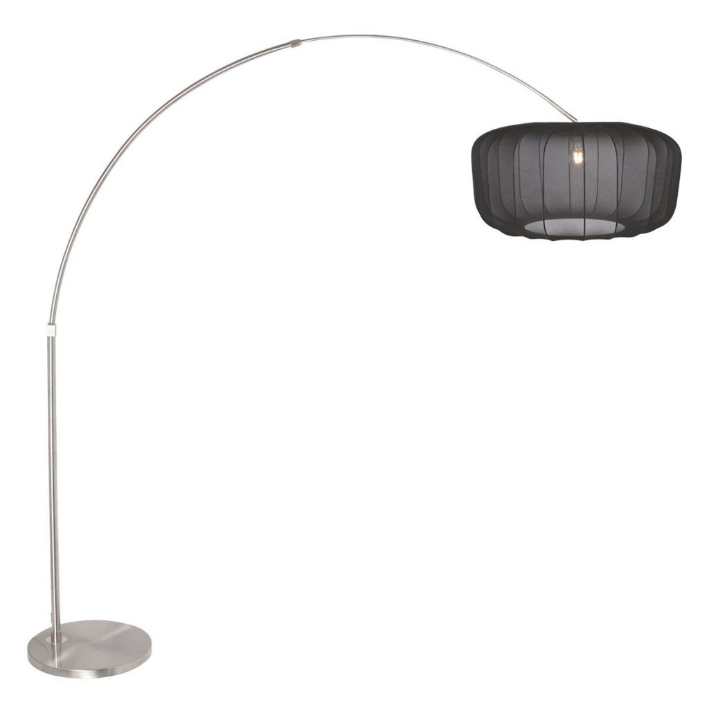 Steinhauer Booglamp Vela Lino met zwarte kap Ø60cm