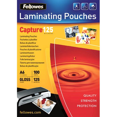 Glänzende Fellowes GmbH Laminierfolientaschen, A6, 154x 111 mm, 125µm