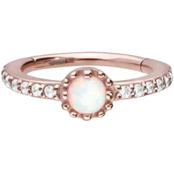 Chirurgenstahl Segmentring Clicker KRISTALLE + SYNTHETISCHER OPAL