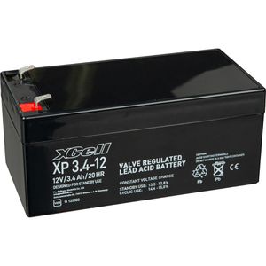 XCell AGM-Batterie XP3,4-12, 12 V, 3,4 Ah, Faston 4,8 mm Anschluss