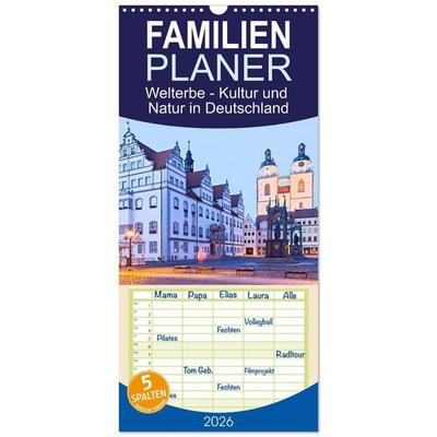 Familienplaner 2026 - Welterbe - Kultur und Natur in Deutschland mit 5 Spalten (Wandkalender, 21 x 45 cm) CALVENDO