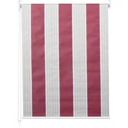Rollo MCW-D52, Fensterrollo Seitenzugrollo Jalousie, Sonnenschutz Verdunkelung blickdicht 90x160cm ~ rot/weiß/beige