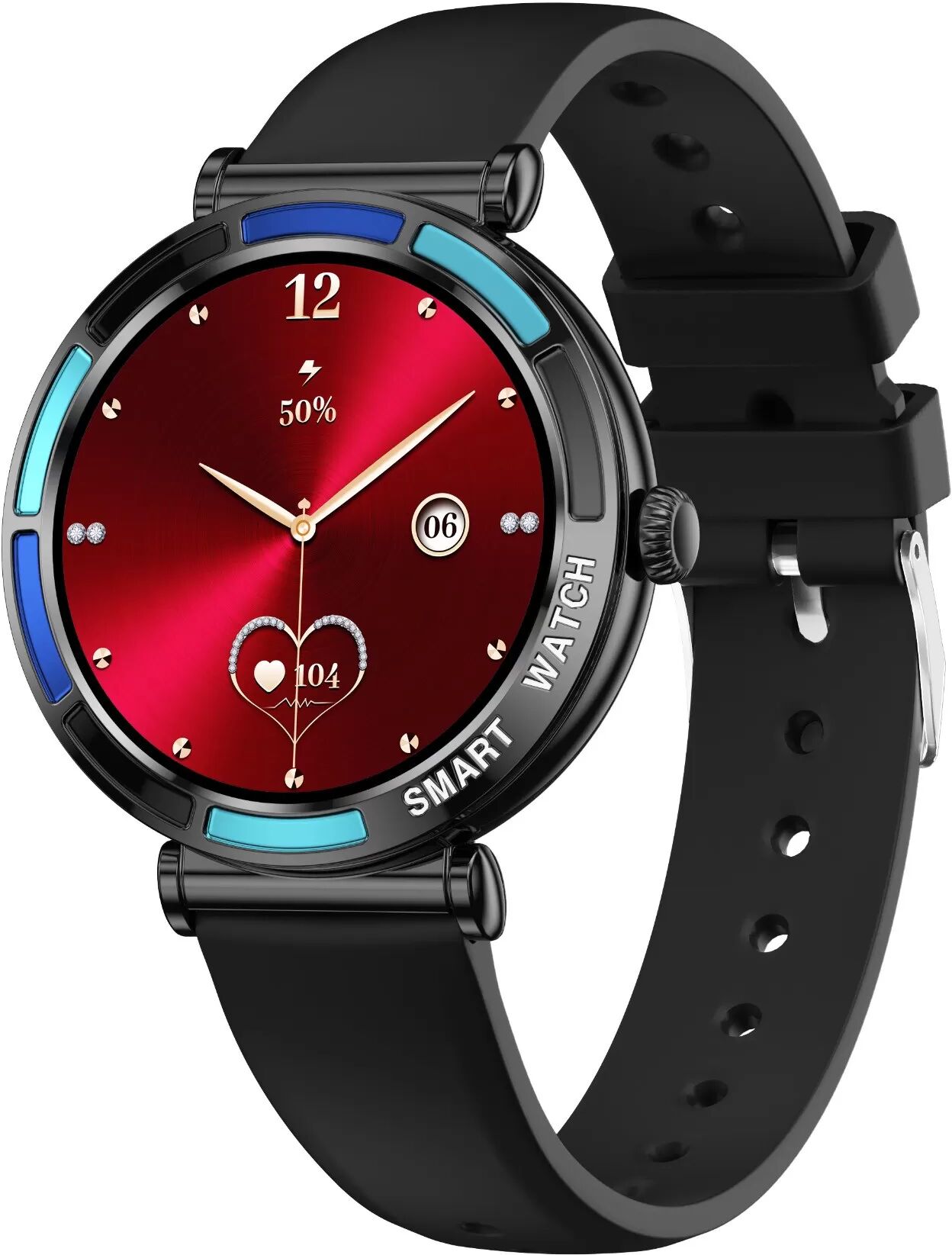 INF Multifunktionale Smartwatch mit Bluetooth-Anrufen und Gesundheitsüberwachung Schwarz