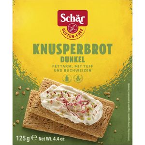 Schär Knusperbrot Dunkel aus Mais- & Reismehl, gluten-, laktosefrei & vegan, 21 Scheiben, 125 g