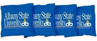 Skip's Garage Albany State University Golden Rams Blue Cornhole Bags