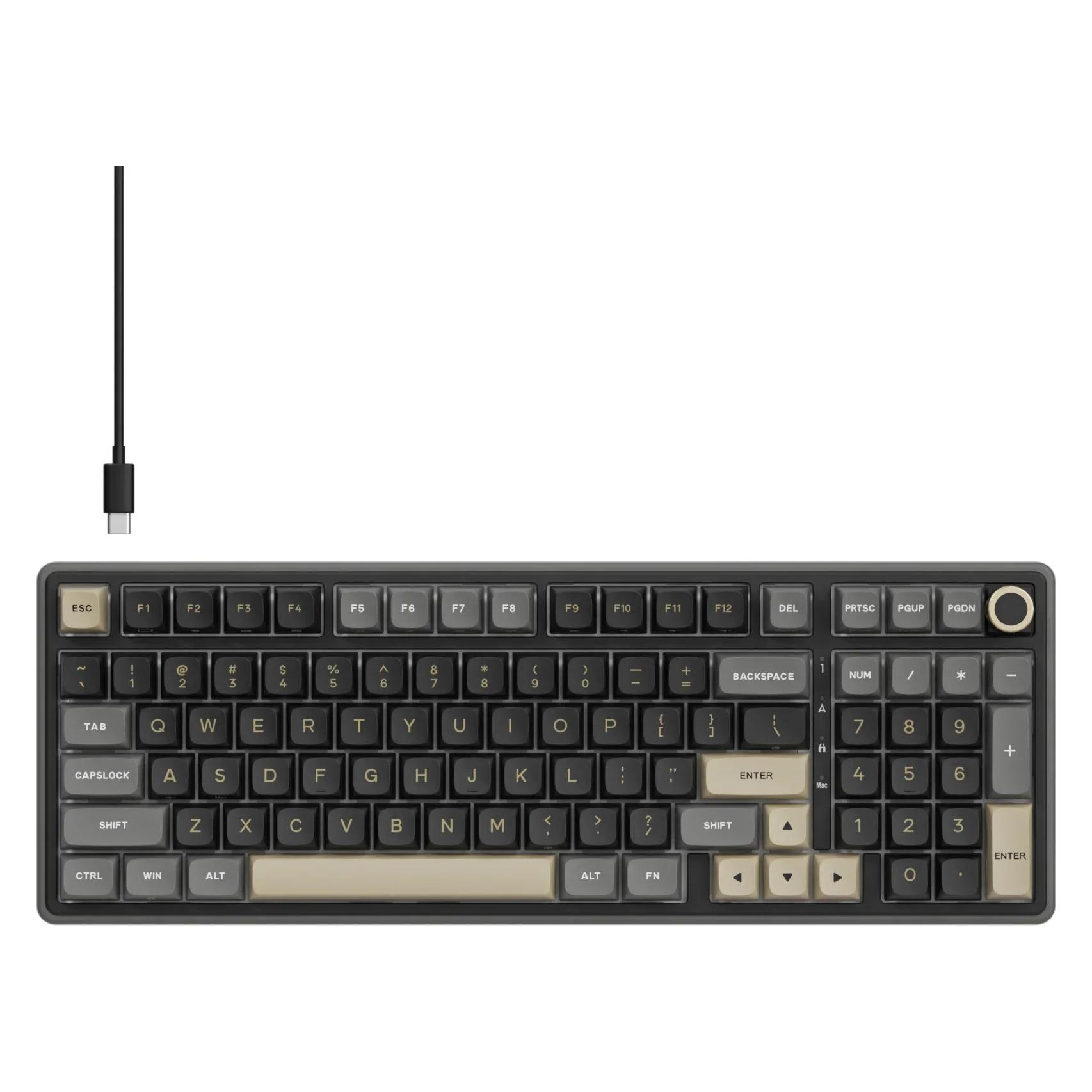 Royal Kludge RK98 Pro Phantom, beigefarbener Schalter, US (US, Kabelgebunden, Kabellos) (RK-R98PRO-PHNTM-BEGSW-US)