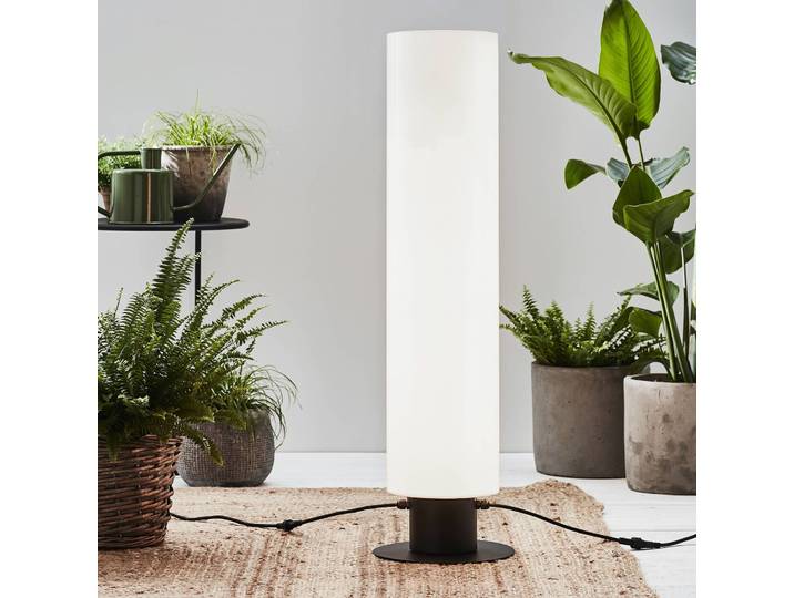 Markslöjd Garden 24 LED-Stehleuchte Cylinder, Höhe 110 cm dimmbar, weiß / opal, Kunststoff, Modern