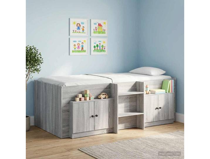vidaXL Stauraum-Schranks für Hochbett 2 stk. Grau Sonoma