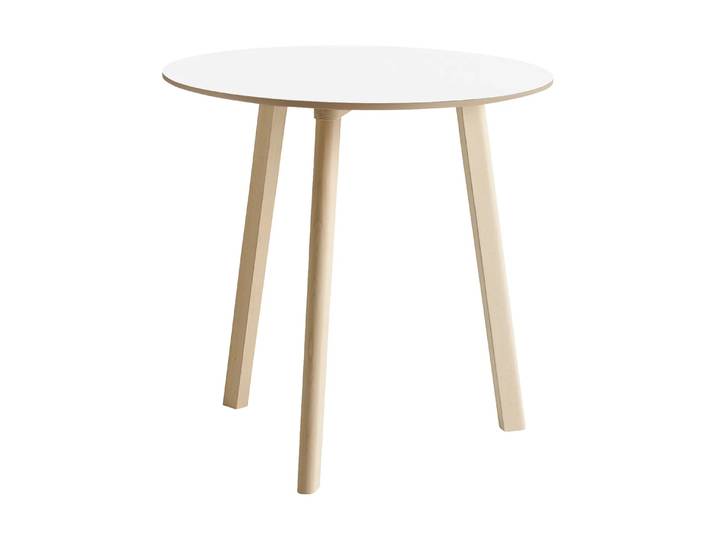 HAY CPH220 Deux 2.0 Tisch Ø75 cm Pearl white-untreated beech