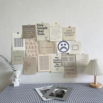 Inspire Select Nordic Retro Photo Card Wall Stickers Set Japanese Mori Style DIY Art Postcards For Bedroom Decor m