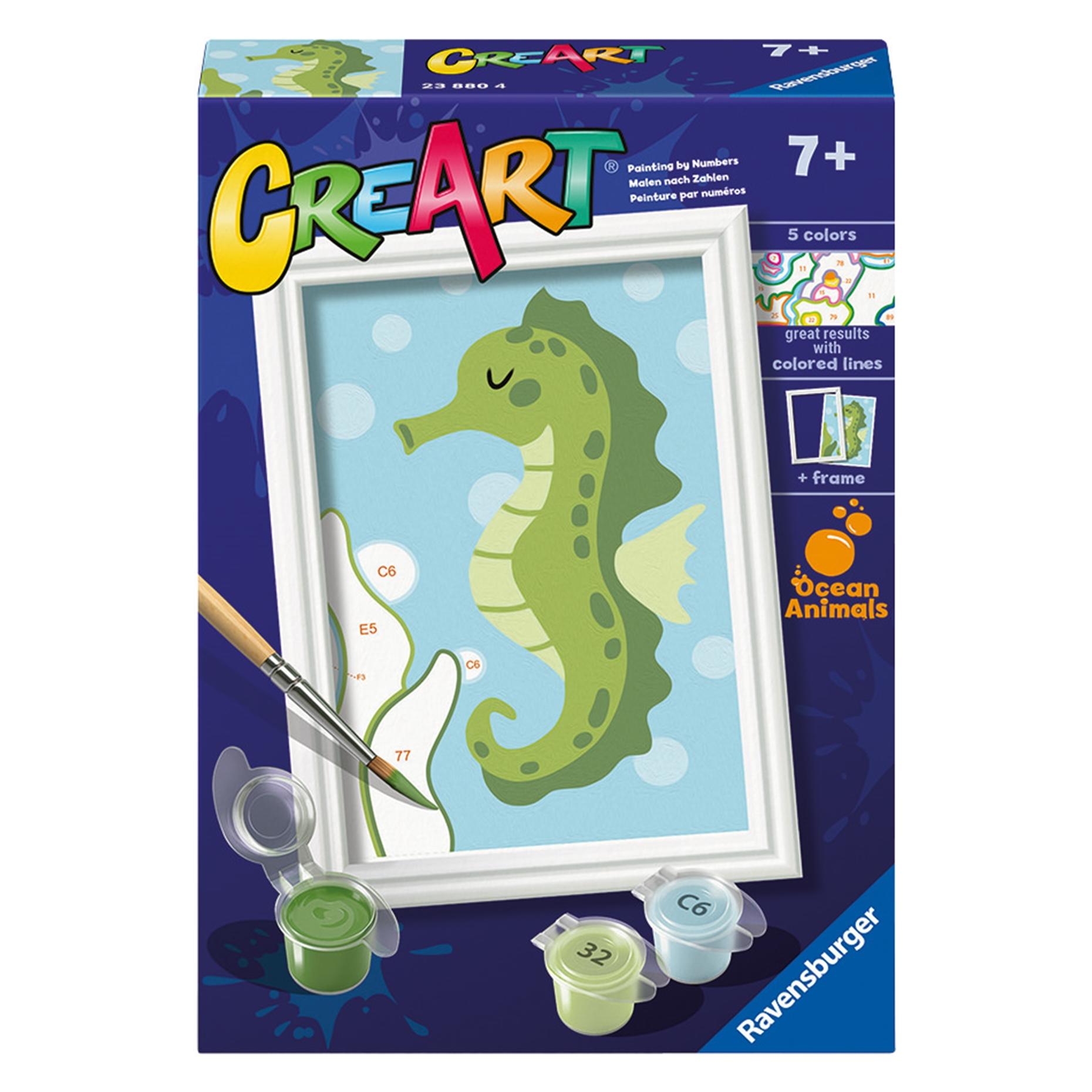 Ravensburger CreArt - Malen nach Zahlen - Friendly Seahorse (23880)