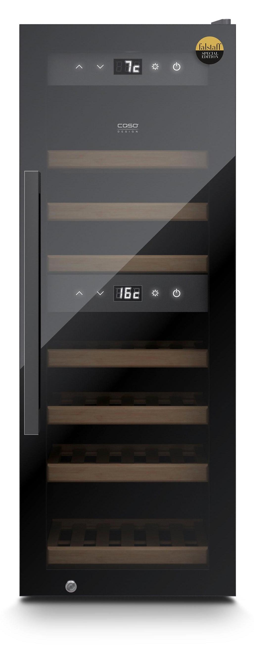 Caso WineExclusive 38 Smart, Weinkühler mit Kompressor, Freistehend, 38 Flasche(n), 70 W, G, Schwarz