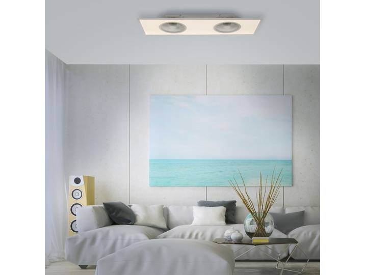 Leuchten Direkt Plafonnier LED Flat Air blanc 120 x 40 cm avec ventilateur