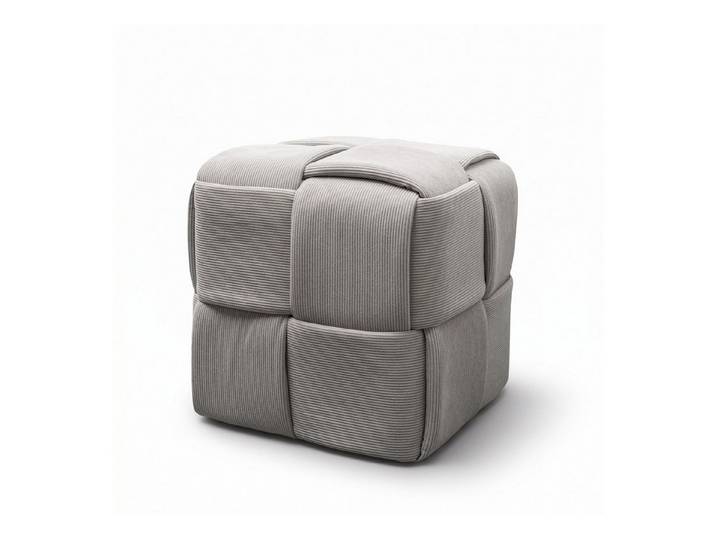 Lookway Pouf Pouf CUBETTO aus Cordstoff in geflochtener Form