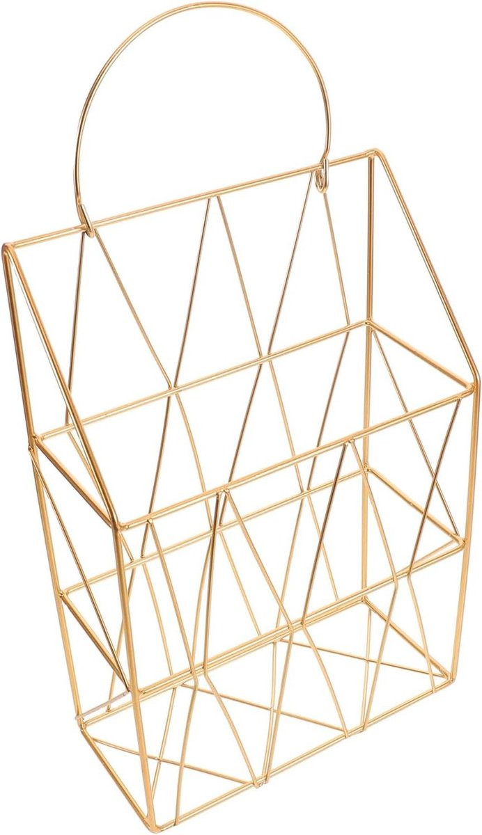 Gouden Wand Tijdschriftenhouder en Boekenrek van IJzer met een Lengte van 425 cm
