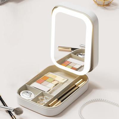 Fusion Finds Portable LED Makeup Mirror With USB Rechargeable Light Travel Vanity Case white