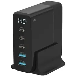 Sitecom 140W PD DESKTOP CHARGER, LED (140 W, 5 Ports), USB Ladegerät, Schwarz