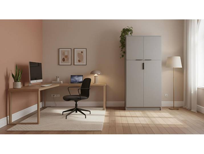 Armoire de rangement colorée sur mesure Pickawood Mélaminé premium Gris