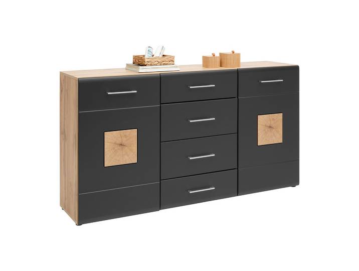 Sideboard Sonate Schwarz/Eichefarben