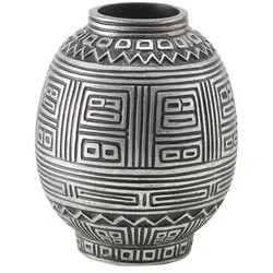 HOME STORY Deko Vase   ¦ schwarz ¦ Polyresin (Kunstharz) ¦ Maße (cm): H: 25,5  Ø: 20.0