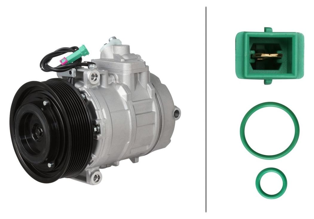 Klimakompressor 24 V Ø 131 mm HELLA Thermo-Expertise für MERCEDES-BENZ AXOR