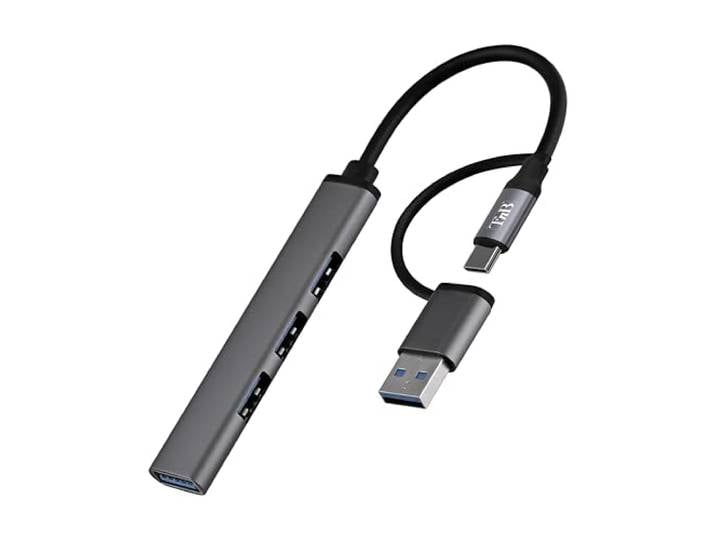 T'nb - Premium USB-A hub, sluit 4 USB-A accessoires tegelijkertijd aan met deze hub - Aluminium