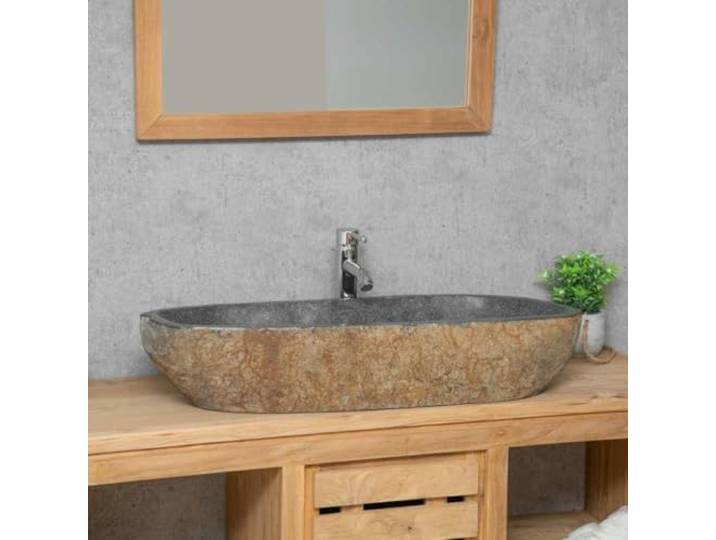 Wanda collection Grande Vasque en Galet de rivière 80cm
