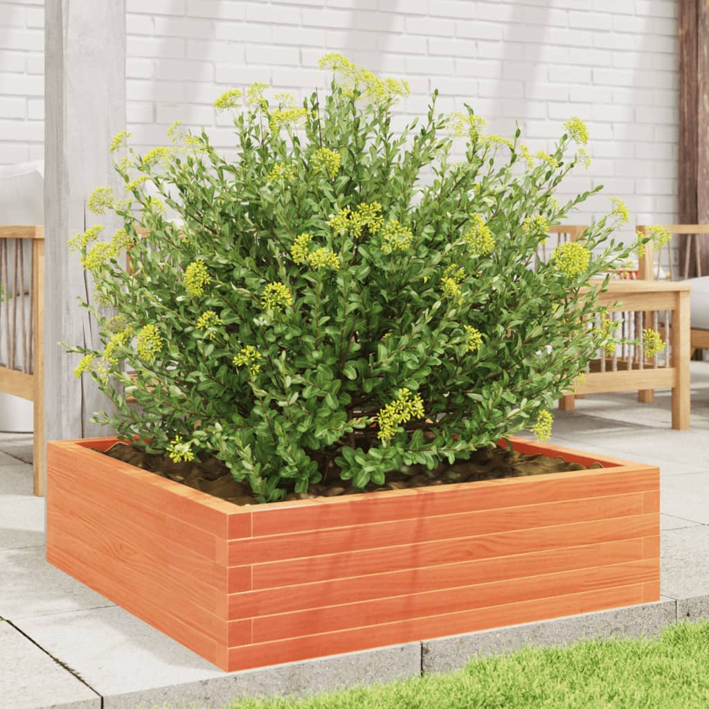 vidaXL Jardinière cire marron 80x80x23 cm bois de pin massif