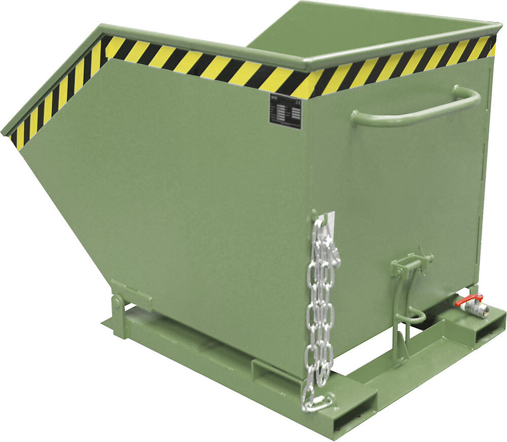 Späne-Kippmulde, Volumen 600 Liter, resedagrün eurokraft pro