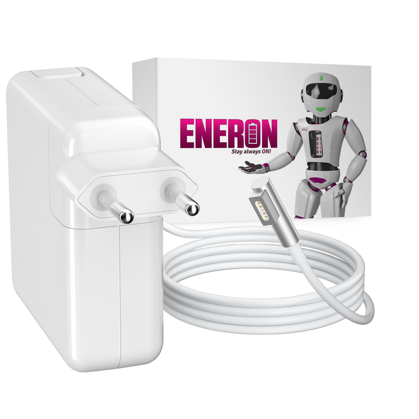 ENERON MacBook Pro oplader AP60-MS1L, 60W MagSafe L-type stroomadapter, wit