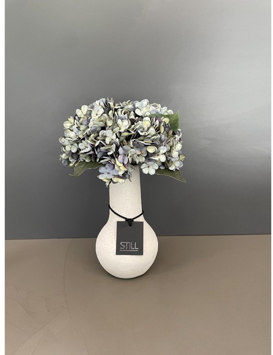 Zijden Hortensia Boeket Ochtenddauw Groen/Blauw - Onderhoudsvrij Kunstbloemen Boeket