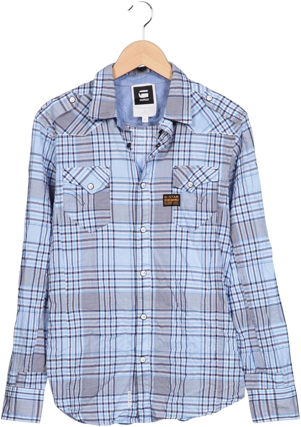 G Star RAW Herren Hemd, Hellblau, Gr. M, Baumwolle - Second Hand