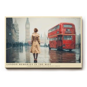 Sinus-Art Wandbild London Memories in the Mist, Leinwand, Querformat, 120 x 80 cm