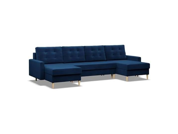 Mebligo - U-Förmige Ecksofa mit Schlaffunktion und Bettkasten BLANK, Couch U Form 294x88x140 cm, Klappsofa mit Schlaffunktion, Wohnzimmer Eckcouch mit Bettfunktion - Ecksofa Marineblau
