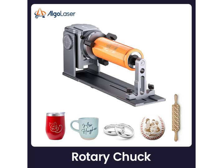 AlgoLaser – Kit rotatif multifonction 4 en 1 pour graveur Laser, anneaux cylindriques de préhension, objets sphériques, gravure rotative