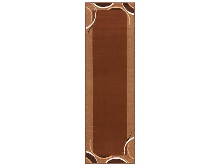 Läufer GOODPRODUCT Noah Gr. 11, braun, B:70cm H:7mm L:230cm, Kunstfaser, Teppiche, Läufer, mit Bordüre, Läufer, Brücke, Kurzflor, verspieltes Design, elegant