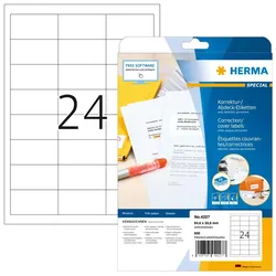 HERMA Korrektur-/Abdecketiketten A4 64.6x33.8 mm weiß Papier matt blickdicht 600 St.