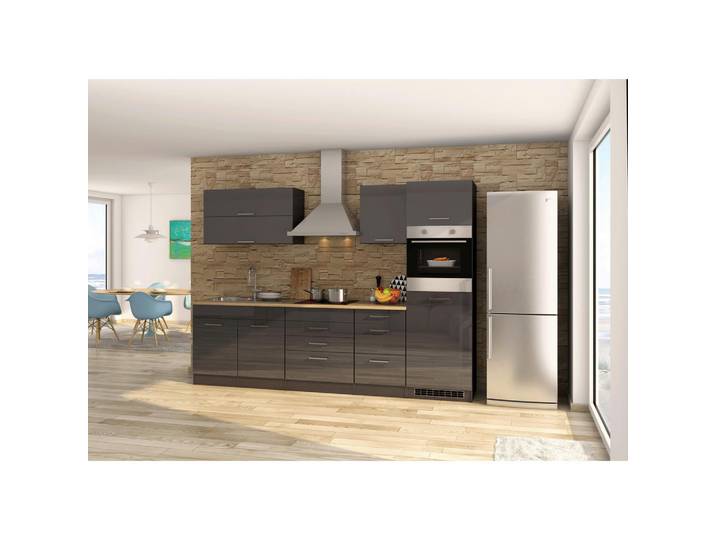 Held Küchenleerblock, Graphit, 6 Schublade(n) Schubladen, seitenverkehrt montierbar, nur wie online abgebildet bestellbar, 290 cm, Made in Germany, Küchen, Küchenzeilen & Küchenblöcke, Küchenzeilen ohne Geräte