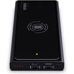 Verico Hybrid Wireless Powerbank Power Plus Air, 10.000mAh, Kabelloses Laden, PD-Ladefunktion (bis zu 18... (10000 mAh, 18 W, 37 Wh), Powerbank, Schwarz, Blau