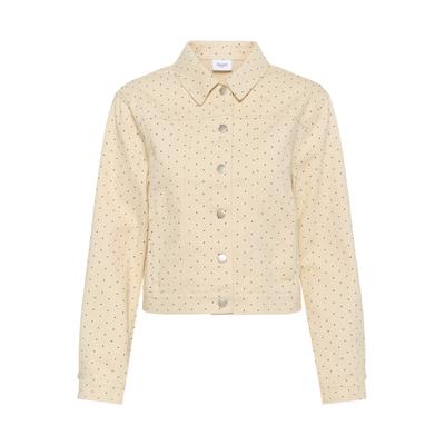 Allwetterjacke SAINT TROPEZ "Damen Jacke PatriciaSZ", Damen, Gr. M, weiß (turtledove schwarz tiny dots), Obermaterial: 100% Baumwolle CO., Jacken