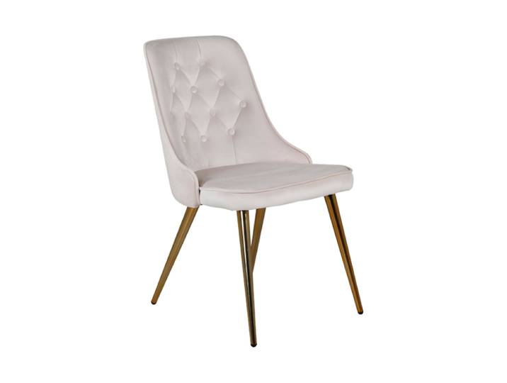 Design Esszimmerstuhl „Velvet deluxe“ Samt Beige hell / Gold VE DESIGN