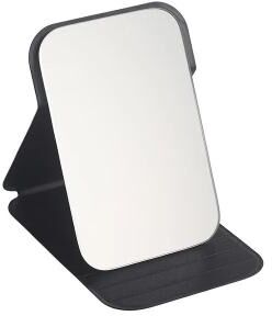 Uplift Picks PU Leather Folding Makeup Mirror Portable Compact Travel Vanity Mirror black 1 Pc