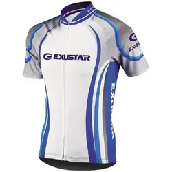 Exustar, Unisex, Sportshirt, MC fermeture invisible poche zip (M), Weiss, Blau
