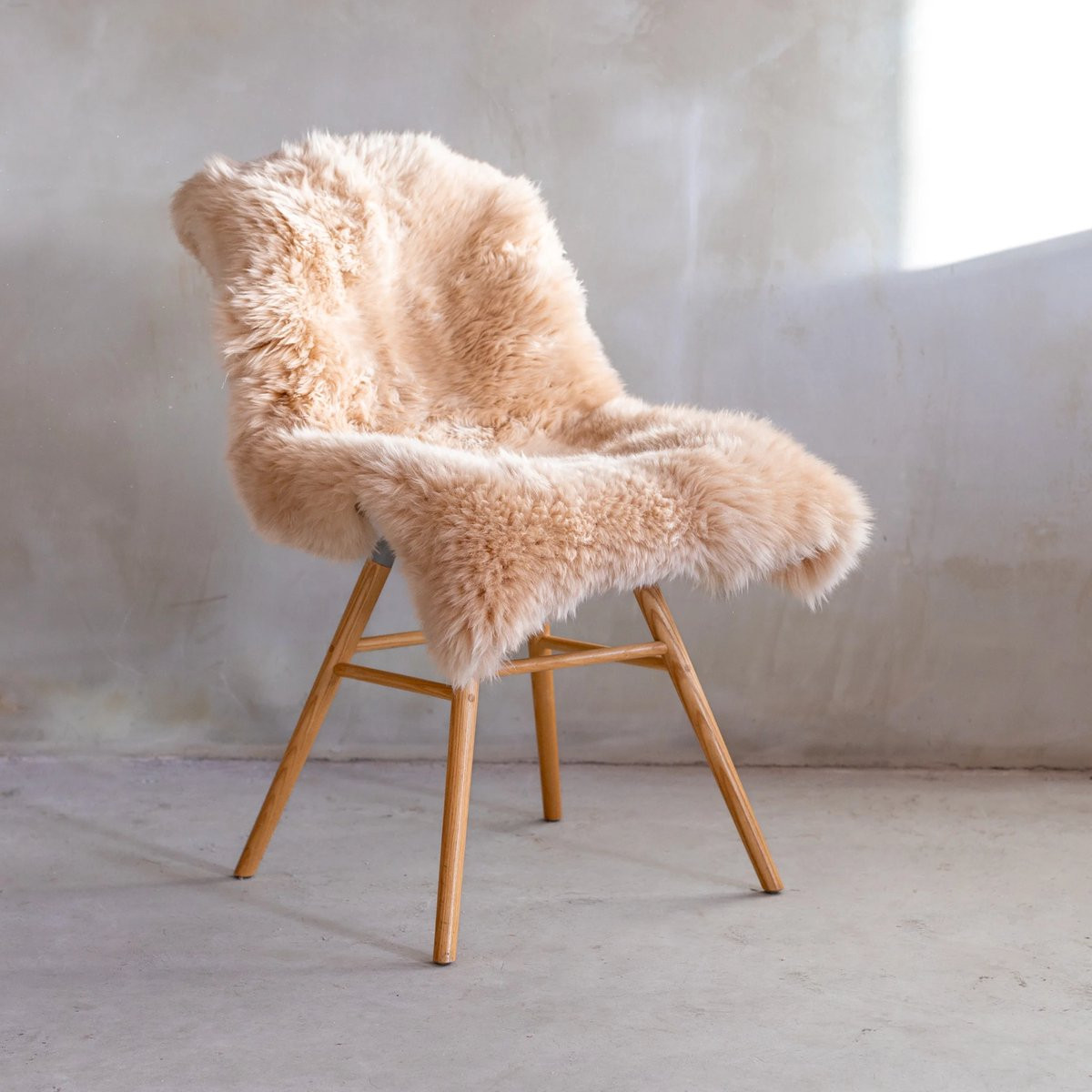 Van Buren Nieuw-Zeelandse schapenvacht Beige 100% echte schapenvacht
