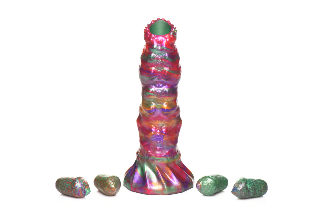 Creature Cocks by XR Brands Larva - Gode Silicone Ovipositor avec Oeufs - 22.8 cm