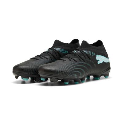 Fußballschuh PUMA "FUTURE 9 MATCH FGAG", Herren, Gr. 46, schwarz (puma schwarz, intense mint, puma weiß), Synthetik, Schuhe Fußballschuh, für Rasen- und Kunstrasenplätze