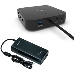 i-tec USB-C Dual Display Docking Station with Power Delivery 100 W + i-tec Universal Charger 112 W