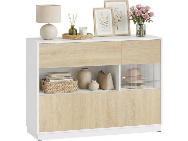 Woltu Sideboard, mit Schublade, Kommode für Esszimmer Wohnzimmer Schlafzimmer Flur