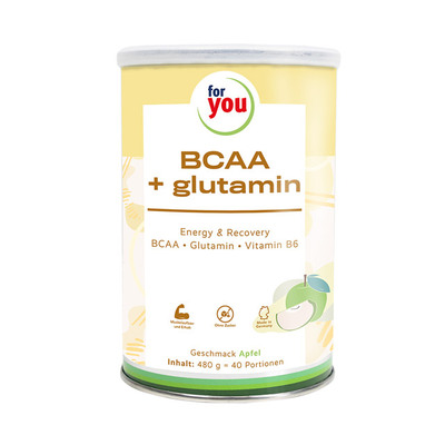 For You eHealth GmbH FOR YOU BCAA+glutamin Energy & Recovery Apfel Plv. 480 g 15264259